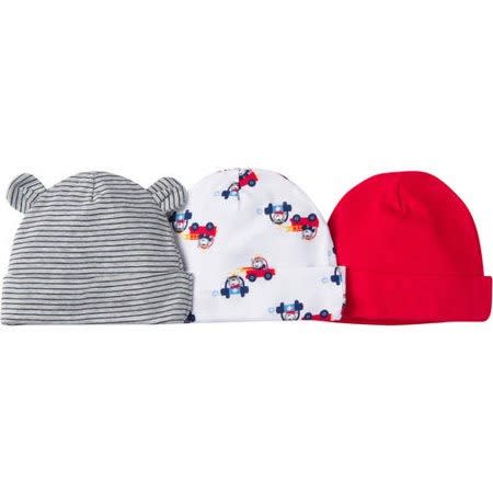 Newborn Baby Boy Assorted Caps Of 3 Pack