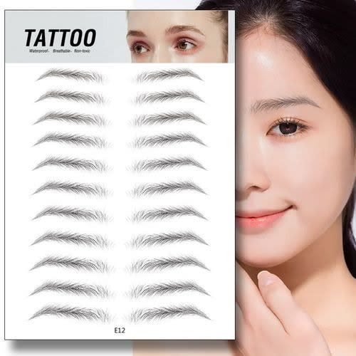 Waterproof Hair-like Authentic Eyebrow Tattoo Sticker E12