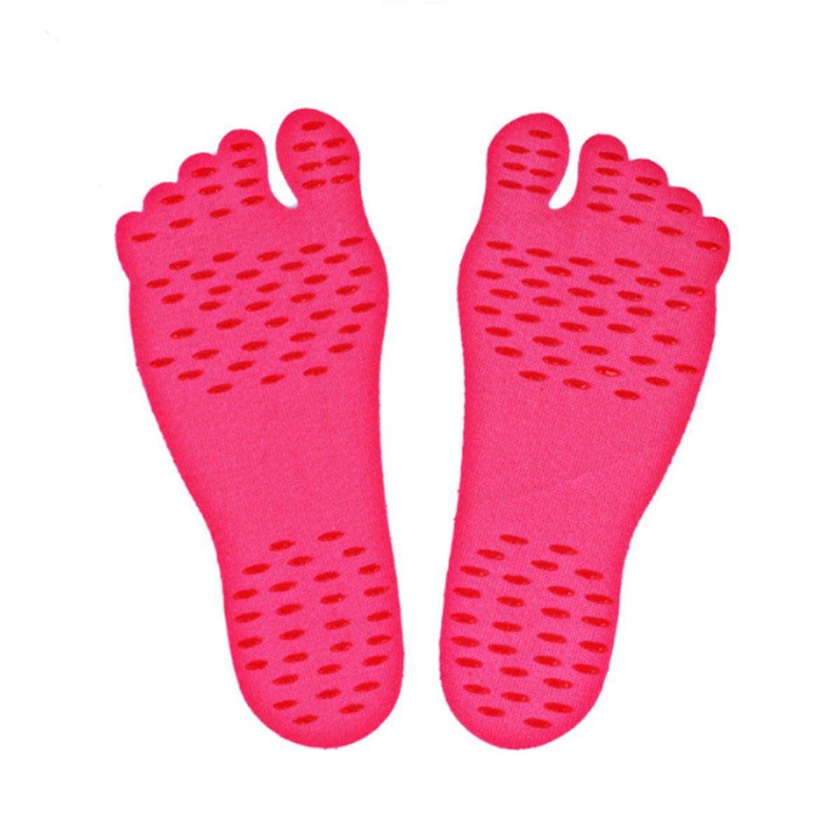 Beach Invisible Stick-Up Foot Insole Waterproof Protective Socks Pad Thermal Insulation M Pink