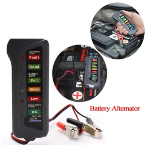 6/12/24v Auto Car Digital Battery Tester Alternator - 6 Led Light For Cars Vehicle 12v Car B