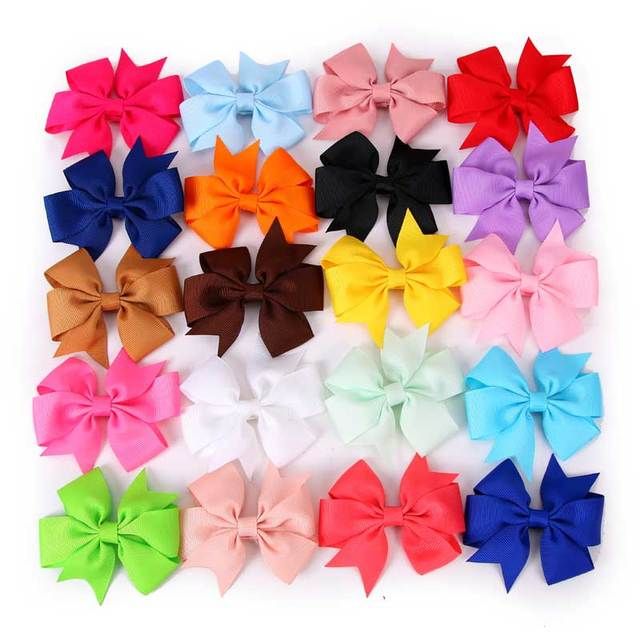 20 Pcs/sets Children Headwear Colorful Hair Clip Bow Tie