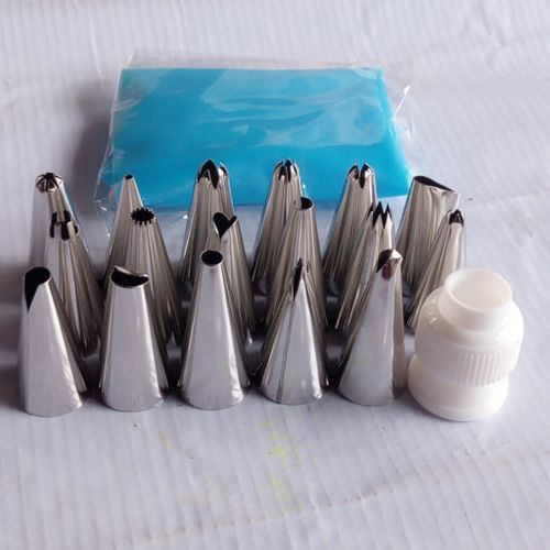 19 Pcs Cake Decorating Nozzle Set With Piping Bag Icing Tips