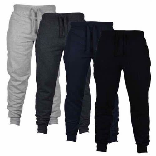 4 In 1 Joggers For Men - Black + Light Grey + Dark Grey & Navy Blue