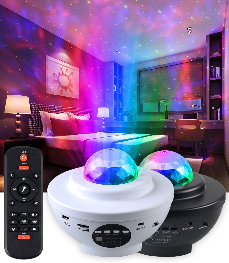 Colorful Starry Sky Galaxy Projector Nightlight Child Bluetooth USB Music Player Star Night Light Romantic Projection Lamp Gifts
