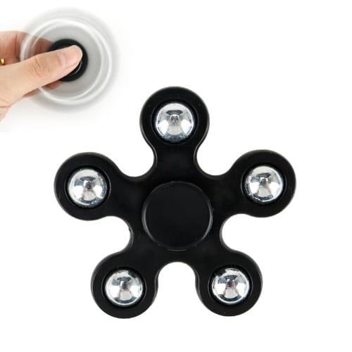 Five Beads Hand Spinners Fidget Toys - Black