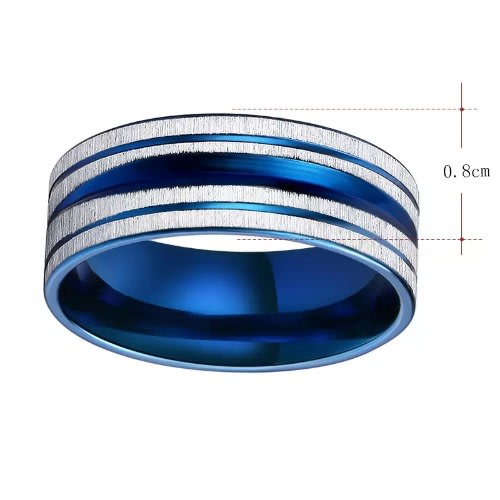 Blue Stainless Steel Ring