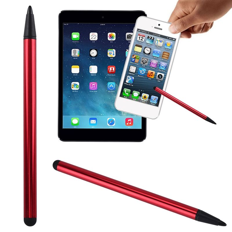 2 In 1 Universal Tablet Phone Touch Screen Pen Stylus-Red