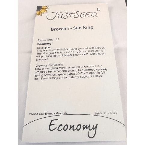 Broccoli Sun King Seeds-25 Seeds