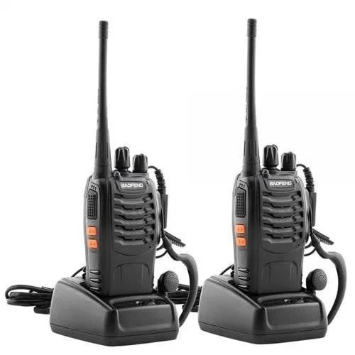 Two Way Radio Handheld Walkie Talkie With Earpiece - Set Of 2 - Bf-888s