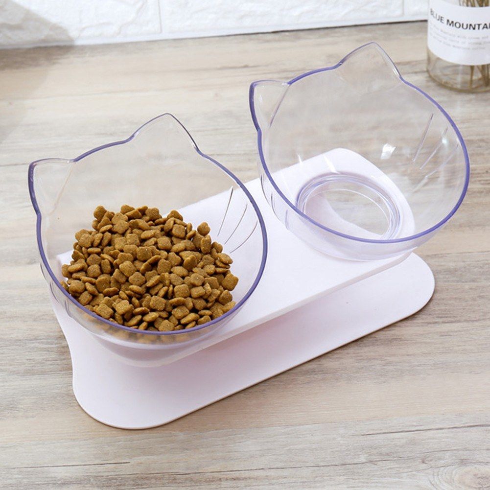 New Pet Antiskid Double Bowls With Raised Stand Pet Food And