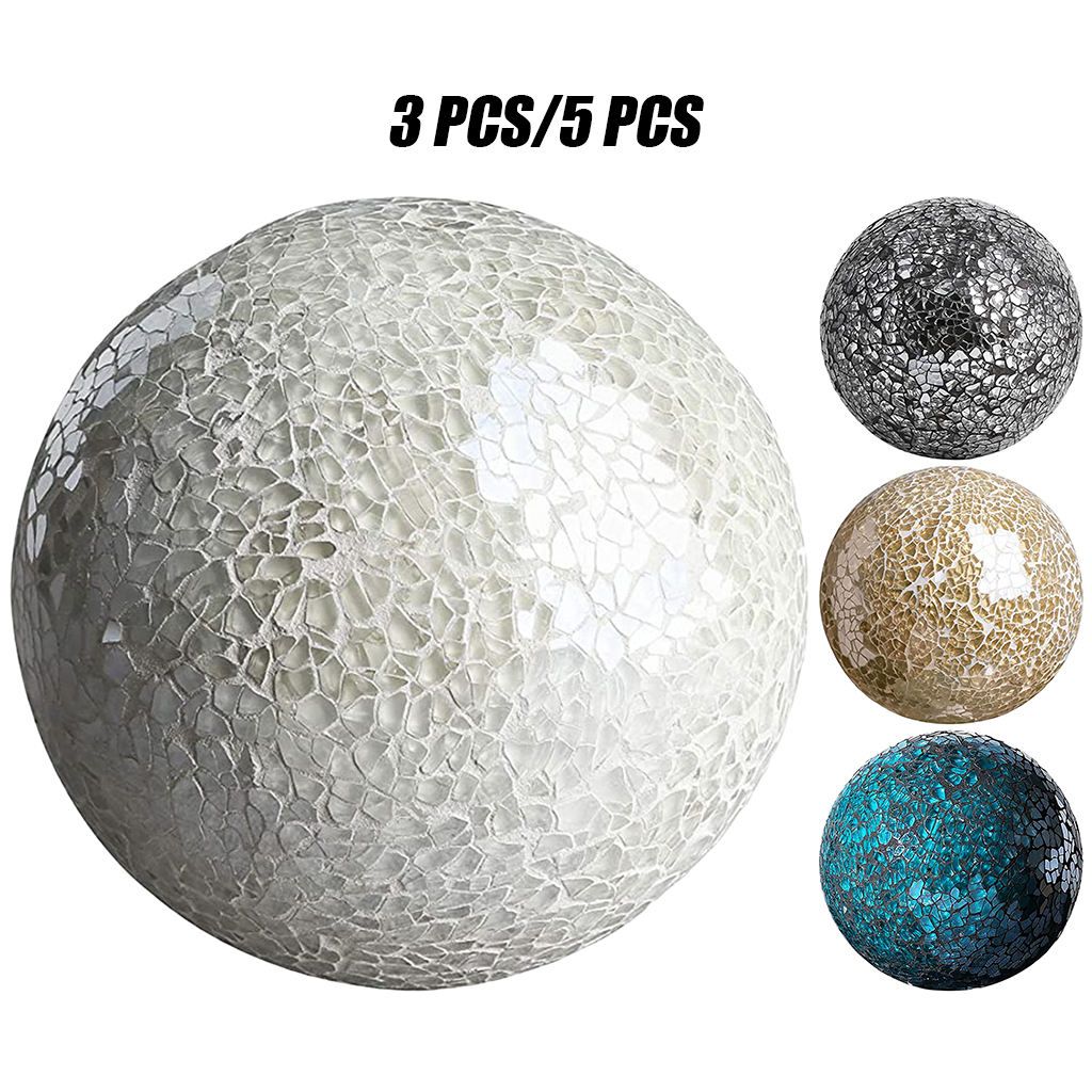 Mosaic Sphere Balls Table Centerpieces Set Mosaic-Blue 3Pcs