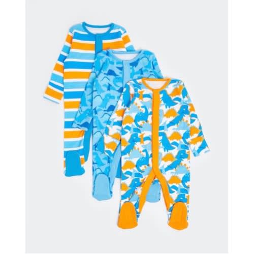 Dinosaur Baby Sleepsuit - Pack Of 3