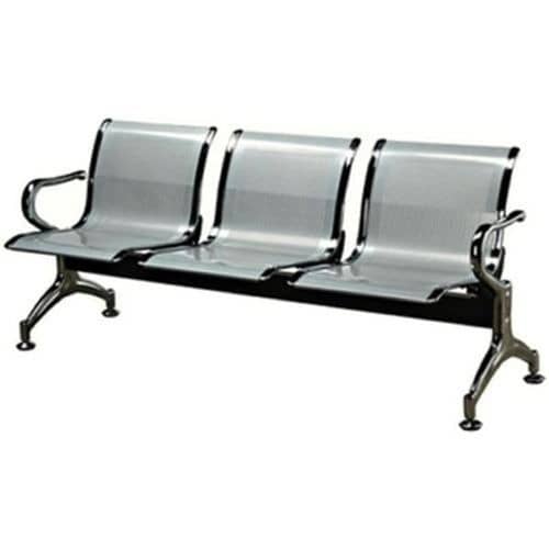 3 Seater Office Waiting Chair - Silver