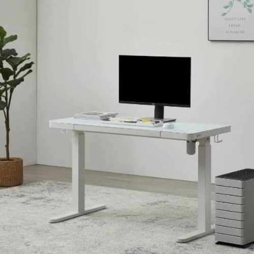 Glass Top Electric Adjustable Height Desk