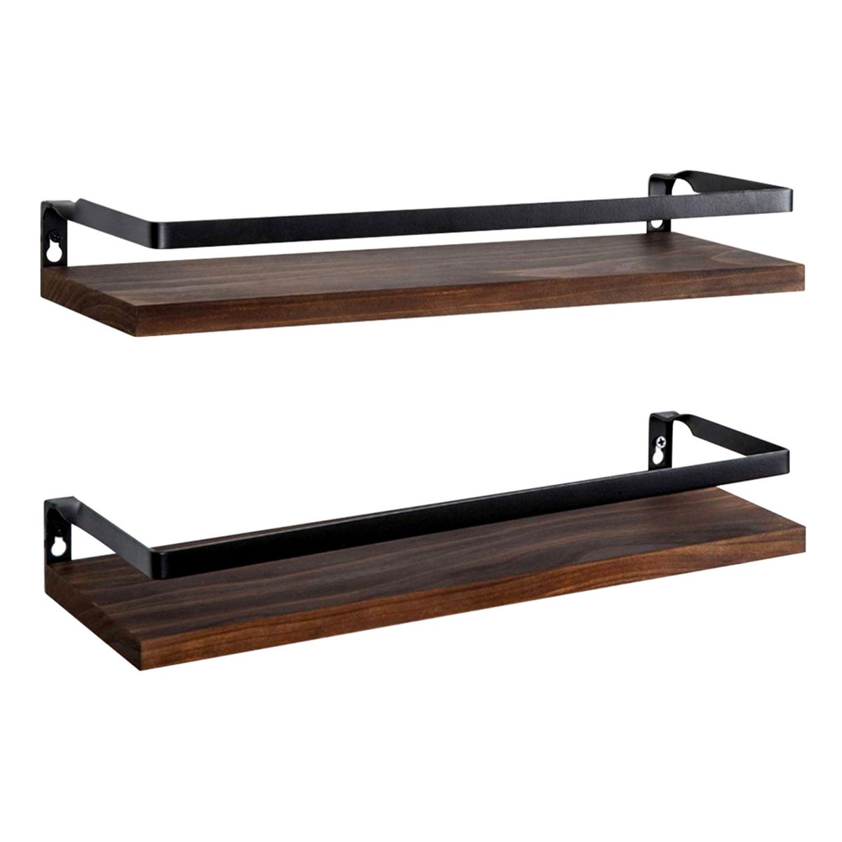 2 Pcs Floating Shelves Wall Mounted Rustic Wood Wall Storage