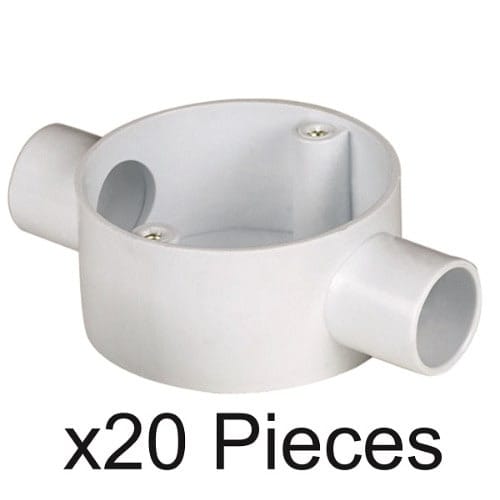 20mm Pvc Through Box - 20 Pieces.