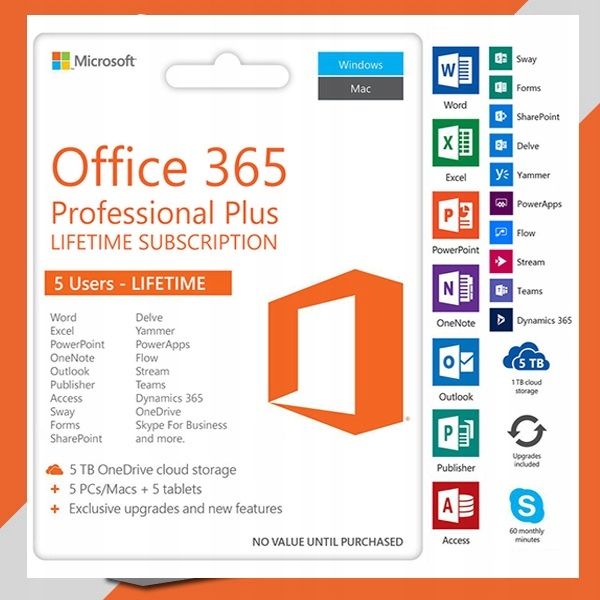 Office 365 Pro Plus Lifetime Account For 5 Devices