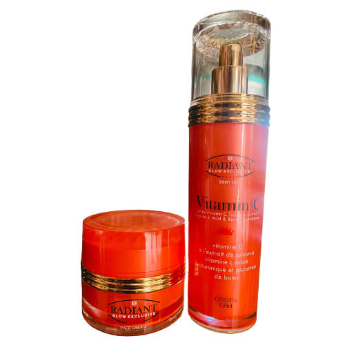 Radiant Glow - Exclusive Paris Vitamin C Body Oil - 120ml And Face Cream - 50g