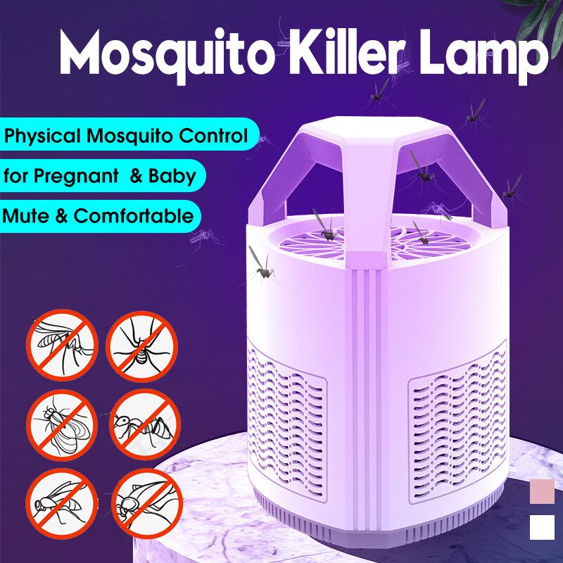 360 Degree Large Range Mute UV Photocatalyst Electric Mosquito Killer Lamp USB Powered Insect Pest Trap Bug Repellent LED Lamp For Home Office Pest Control White