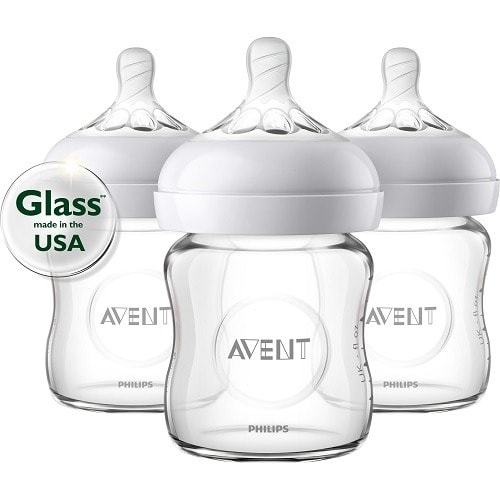 Natural Glass Baby Feeding Bottle 4oz 3pack