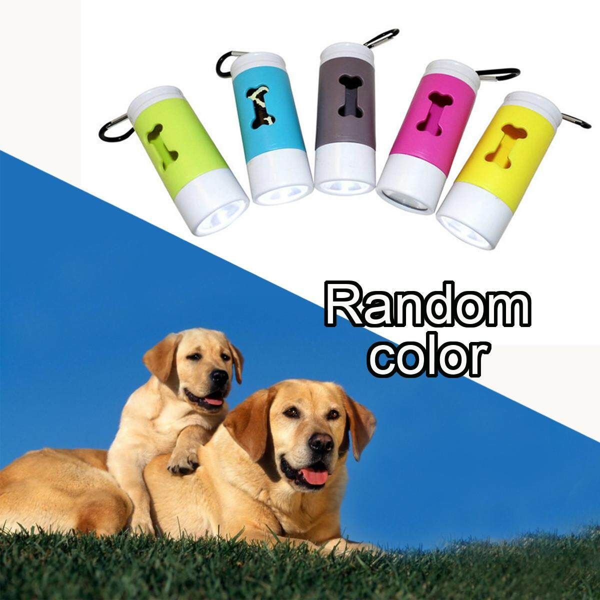 Plastic Flash Light Dispenser For Pet Dog Cat Poop Scoop Litter Bags Roll Refill