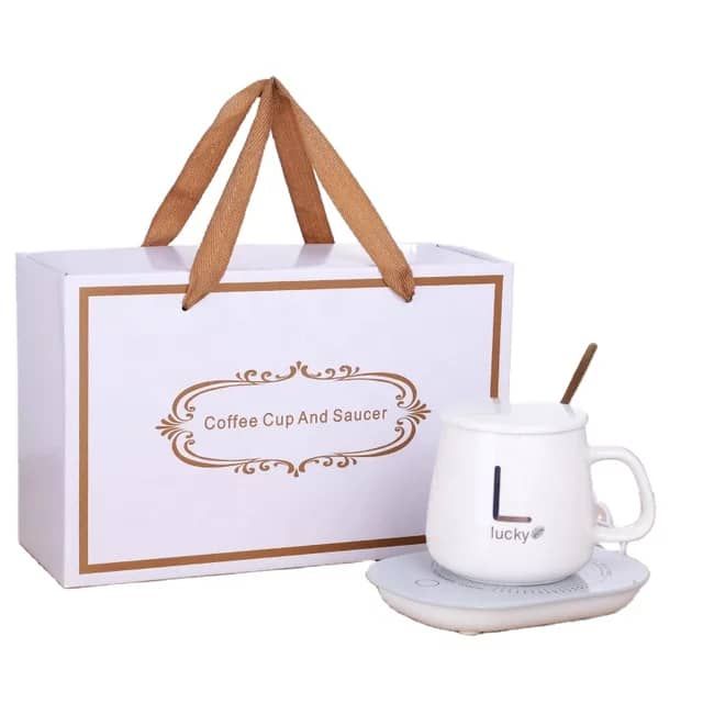 Cup And Warmer Set -  White