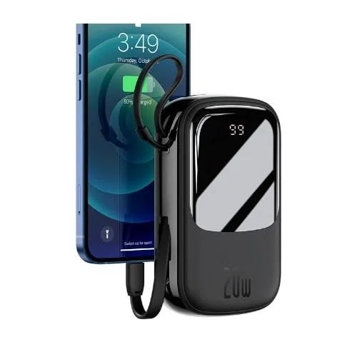 Quick Charging Power Bank With Type-c Cable - 20000mah - Qpow Digital Display - 22.5W