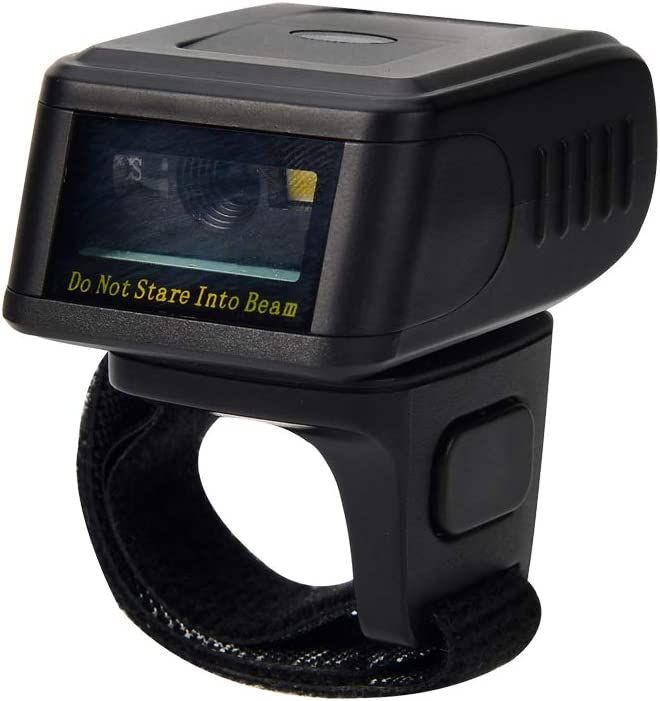 R100 Ring Bluetooth Barcode Scanner,Wearable Mini Wireless 1D Bar Code Scanners,Micro Portable Barcode Reader For Store,Supermarket And Warehouse, Supports Windows, Linux And Mac OS System