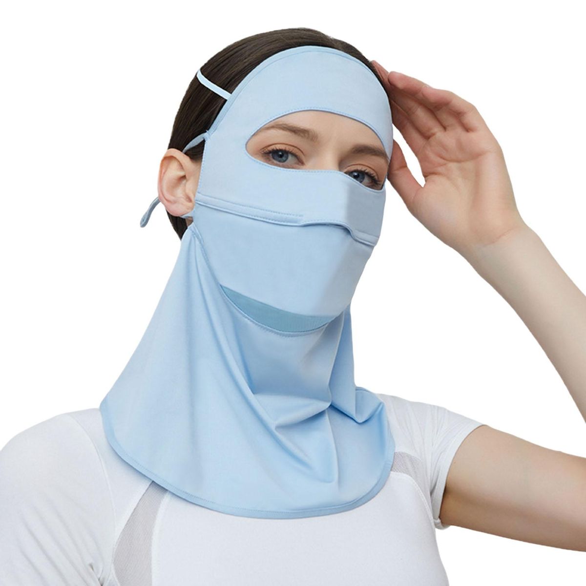 Cycling Face Cover Solid Color Adjustable Friendly to-Blue