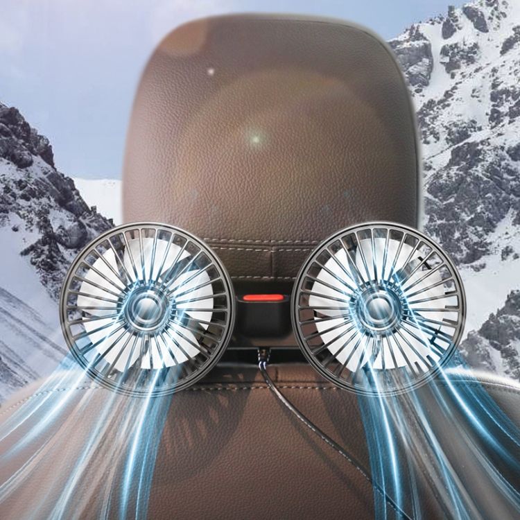Car Rear Seat Back USB Interface Powerful Double-headed Fan