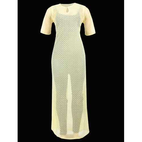 Ladies Maxi Lace Dress -Yellow