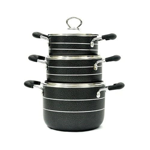 Non Stick Cooking Pots - 3pcs