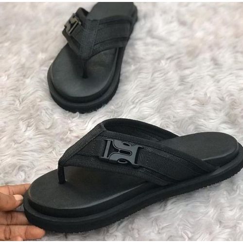 Black With A Black Strip Pam Slippers