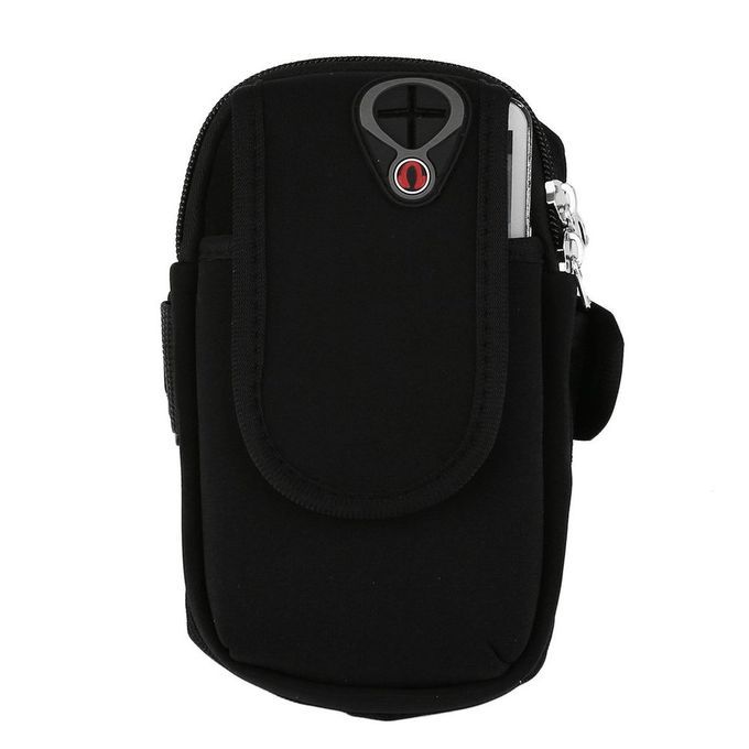 Waterproof Sport Arm Band Holder Pouch Case Earphone Hole For 5.5 Cellphone" Black