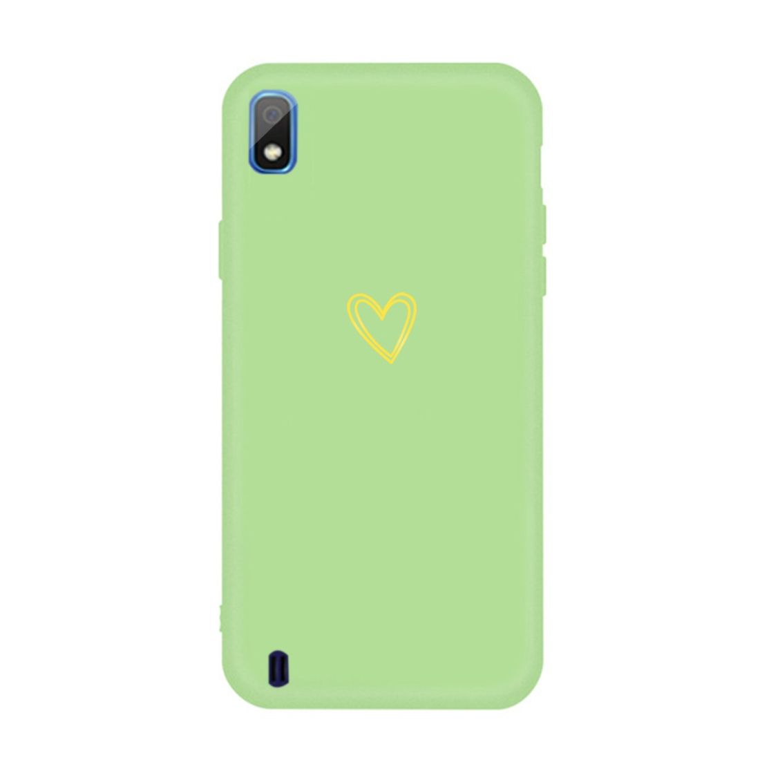 For Galaxy A10 Golden Love Heart Pattern Frosted TPU Protective Case(Green)