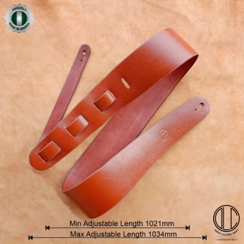 Leather Guitar Strap - Brown - Handcrafted