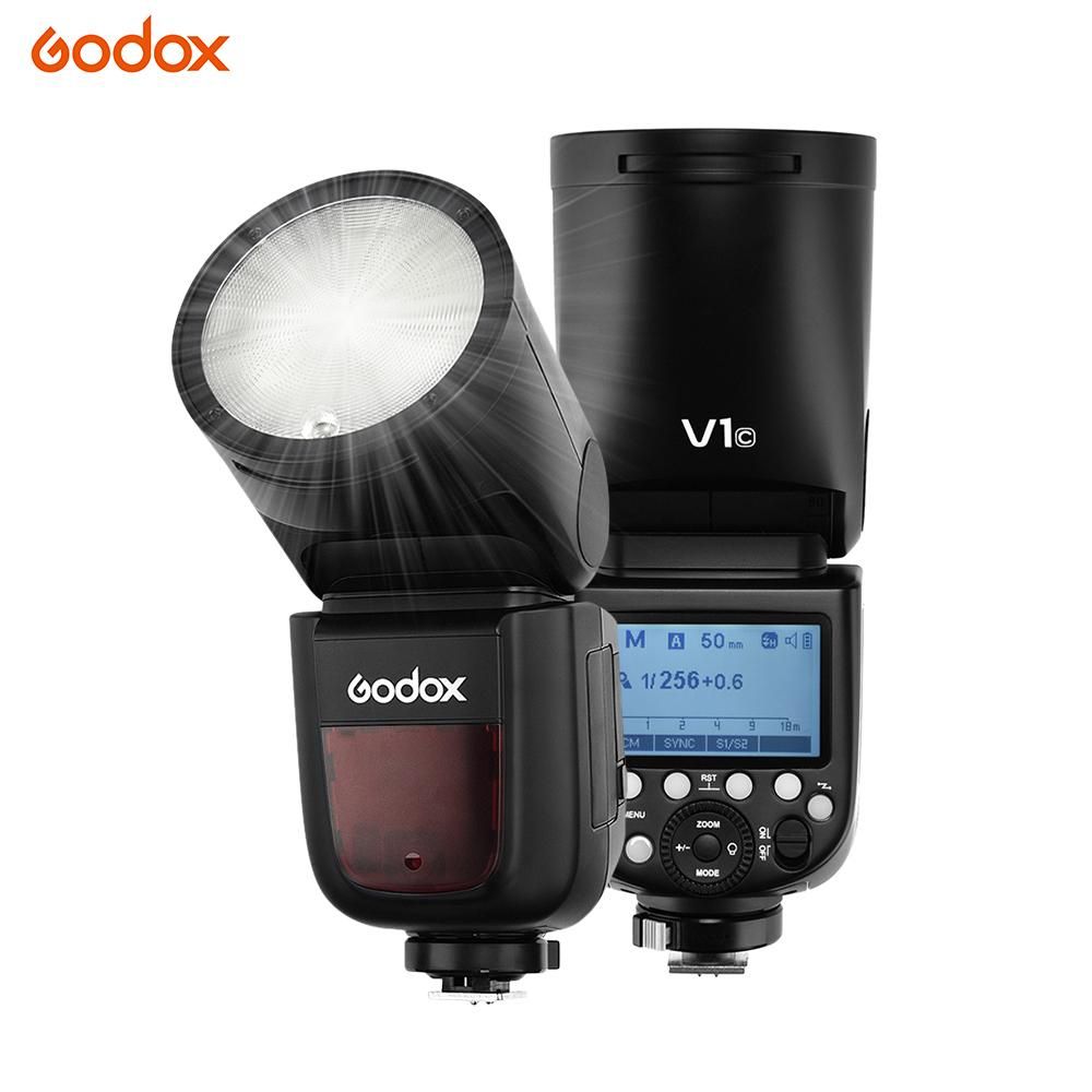 Godox V1C Professional Camera Flash Speedlite Speedlight Round Head Wireless 2.4G Compatible with Canon EOS Series 1500D 3000D 5D Mark lll 5D Mark ll for Wedding Portrait Studio Photography