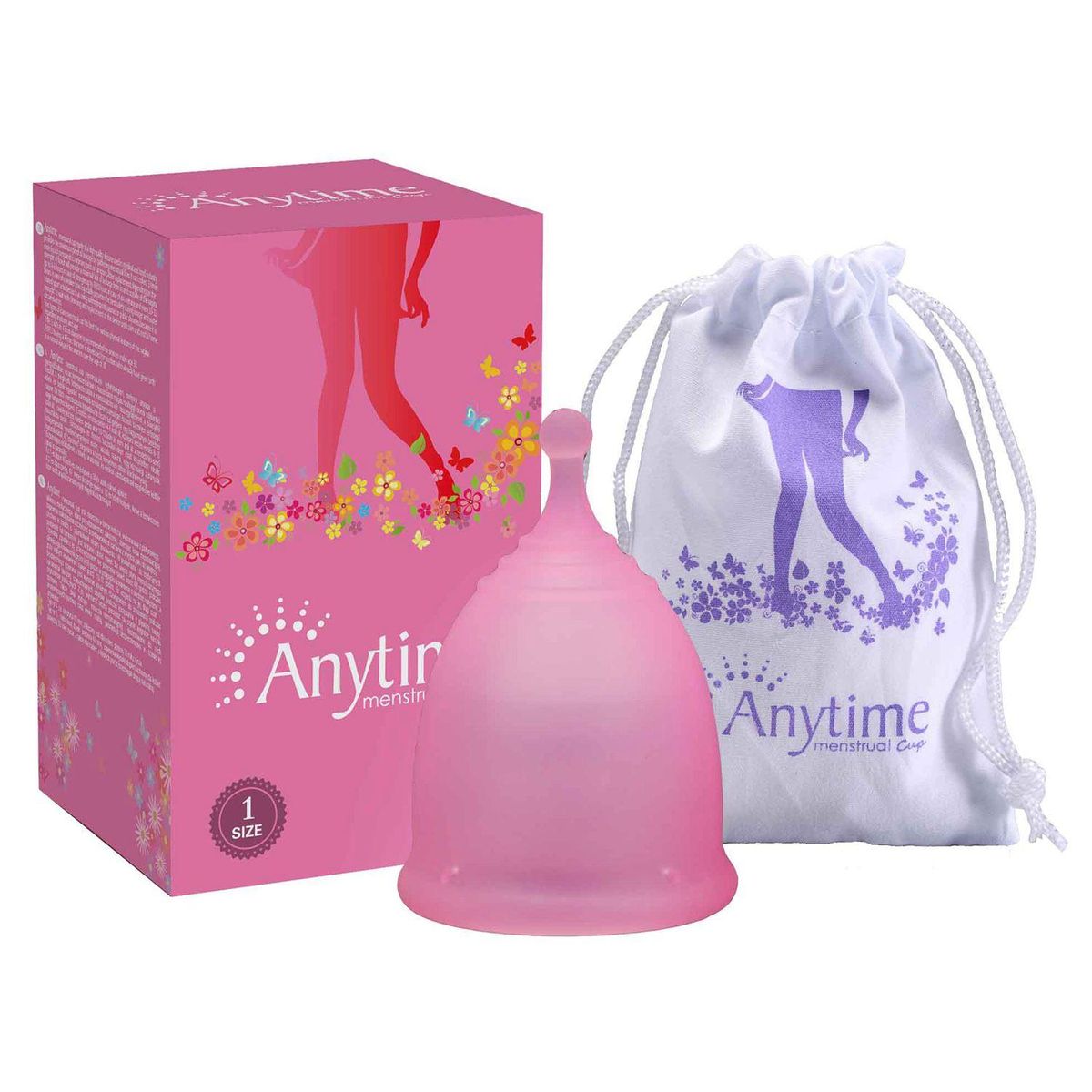 Anytime Women Silicone Anti Leakage Menstrual Period Cup S pink