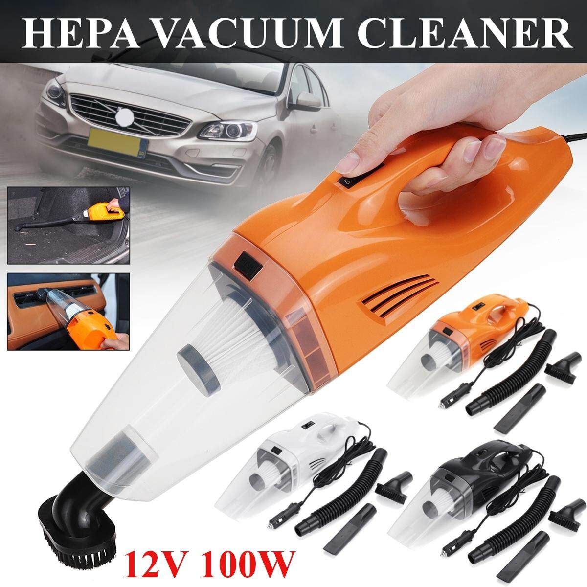 12V 100W Orange HEPA Car Vacuum Cleaner Kit Hand Held Dry Wet Portable Yellow