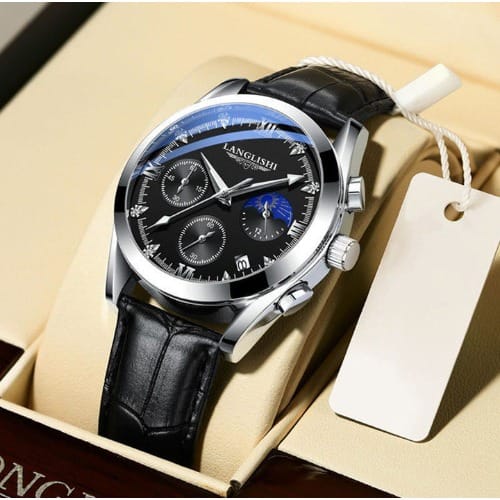 Men's Leather Strap Causal Wristwatch