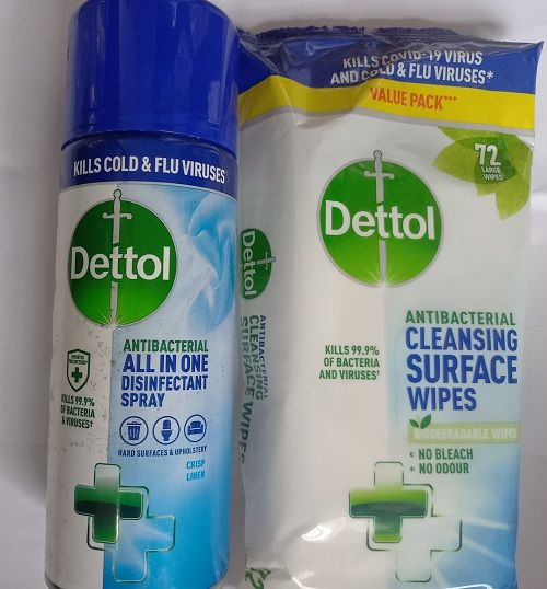 All In One Disinfectant Spray Crisp Linen With 72 Large Wipe