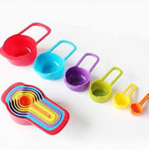 Set Of 6 Colorful Measuring Cup & Spoons
