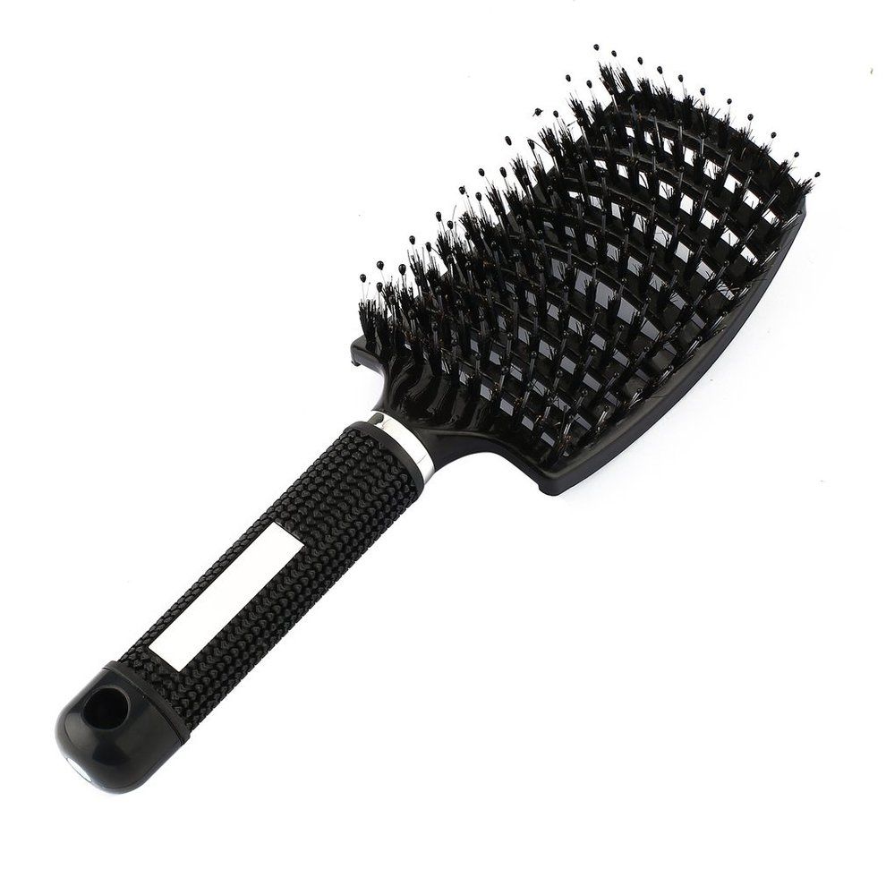 TB Hair Scalp Massage Comb Bristle & Nylon Hairbrush Wet Curly Hair Styling Toolblack