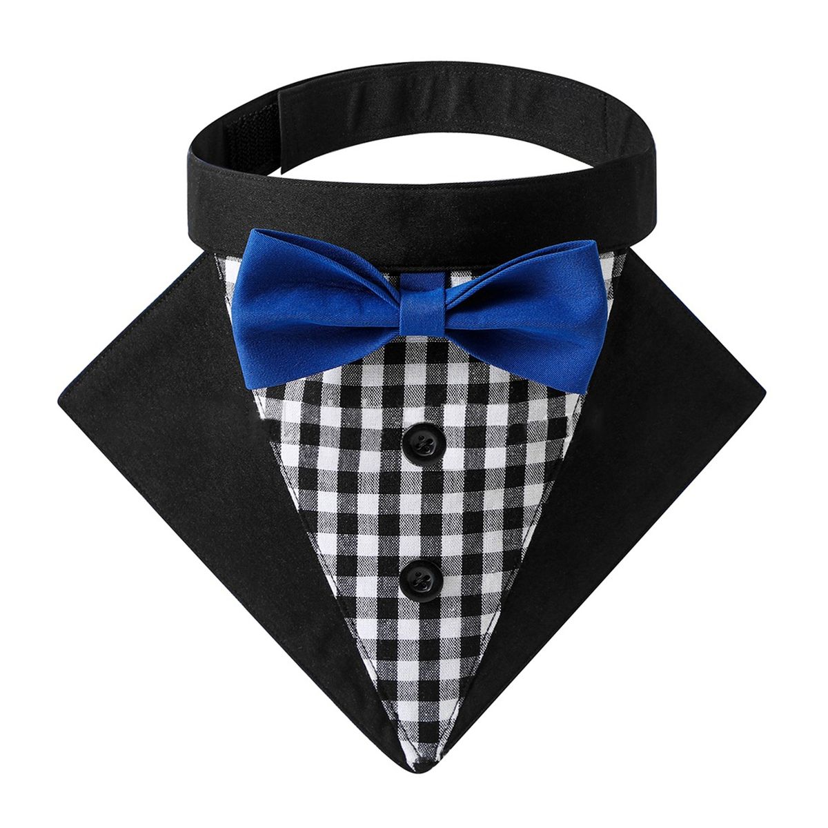 Pet Collar Formal Dog Plaid Suit Bandana Wedding Attire Blue