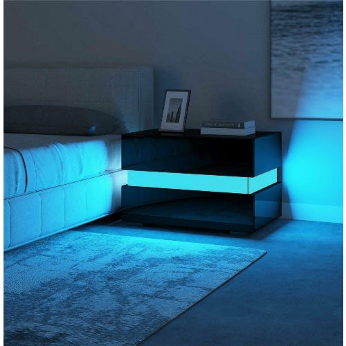 Modern Led Nightstand - Black