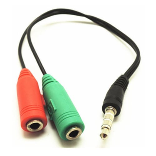 Audio Splitter Jack Plug Male To Aux Female Microphone Converter Adapter