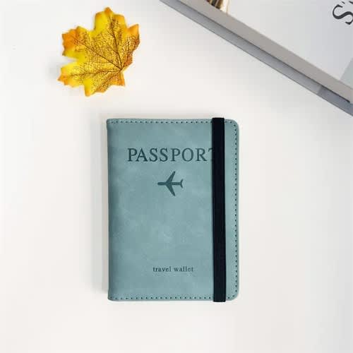 Pu Leather Passport Holder - Blue