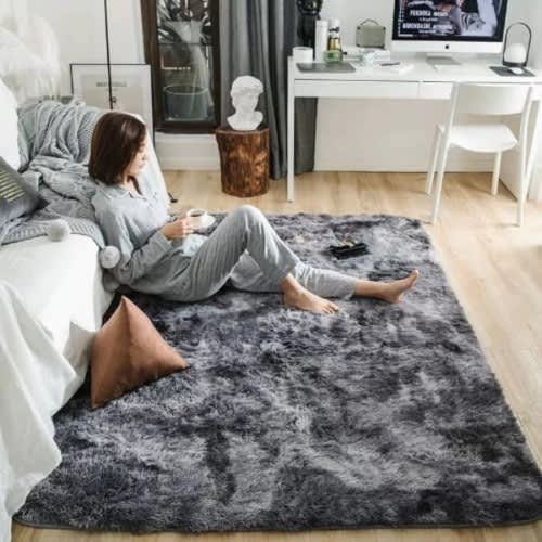 Faux Sheepskin Fur Rug - 5x7ft - Grey