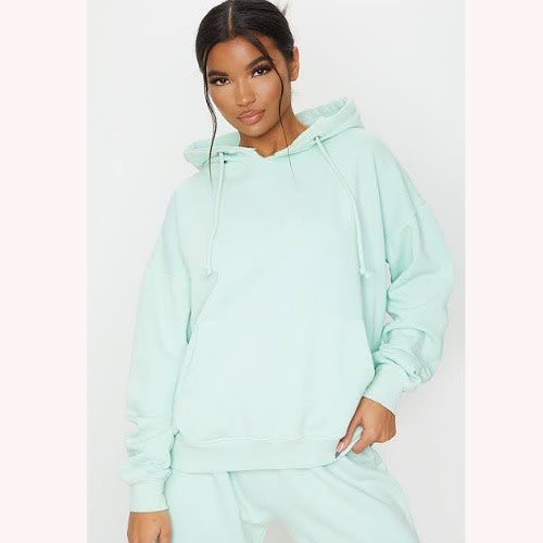 Hoodie Sweatshirt -Mint Green