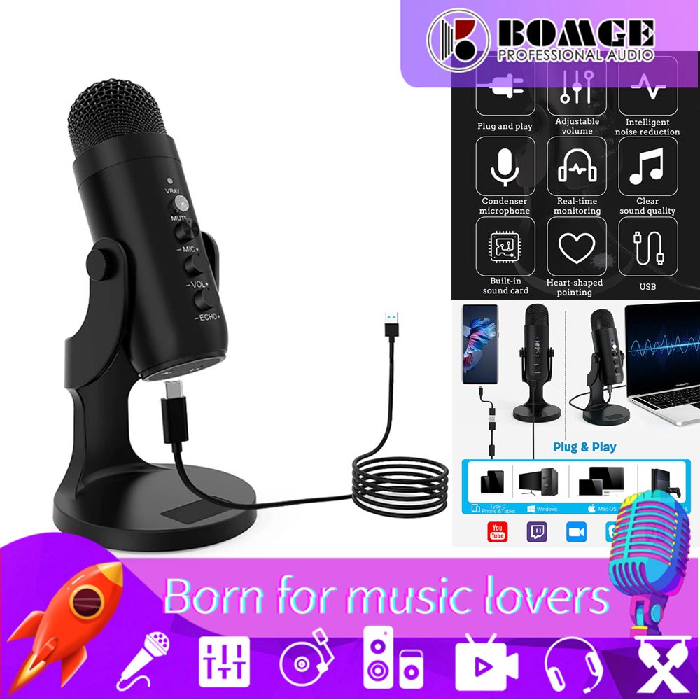 USB Condenser Recording PodcastLive Broadcast Voice Chat  Microphone